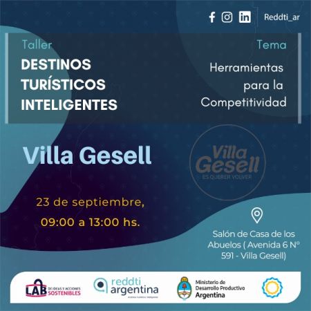 SE LLEVARÁ A CABO EN VILLA GESELL EL TALLER DE DESTINOS TURÍSTICOS INTELIGENTES