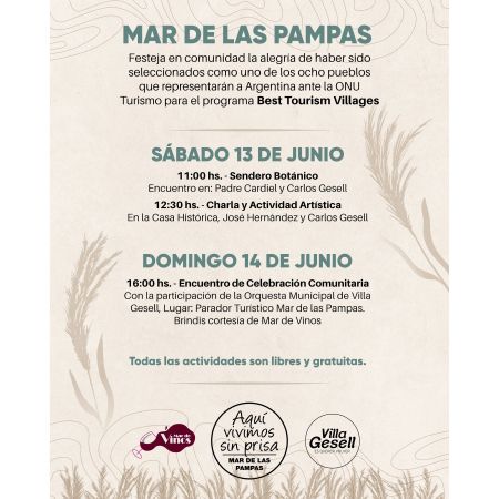 Mar de las Pampas es finalista en el programa &ldquo;Best Tourism Villages&rdquo;